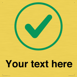 Custom plain background, green tick in circle sign